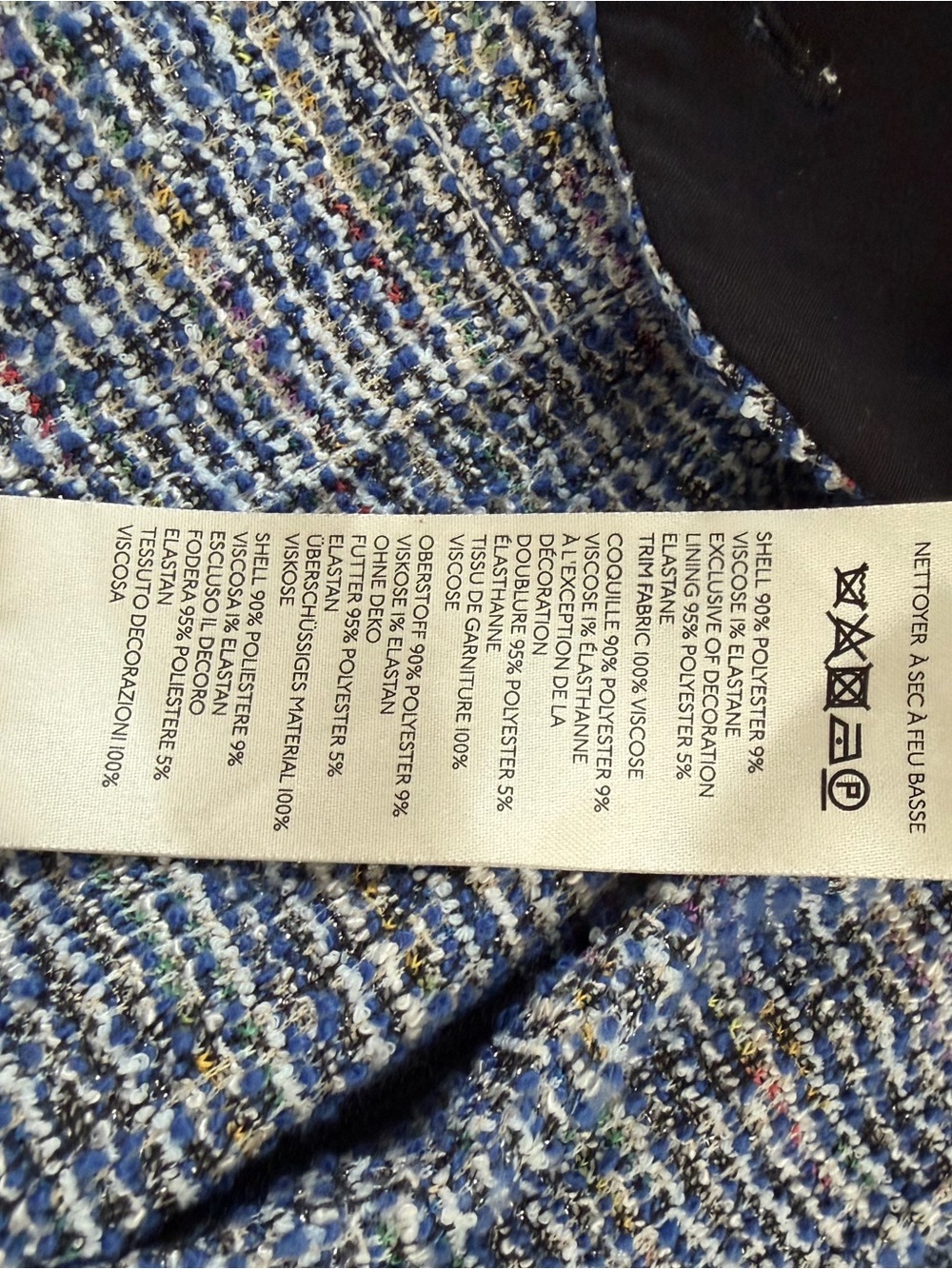 Maeve Blue Tweed Wide-Leg Cropped Pants - Picture 5 of 7